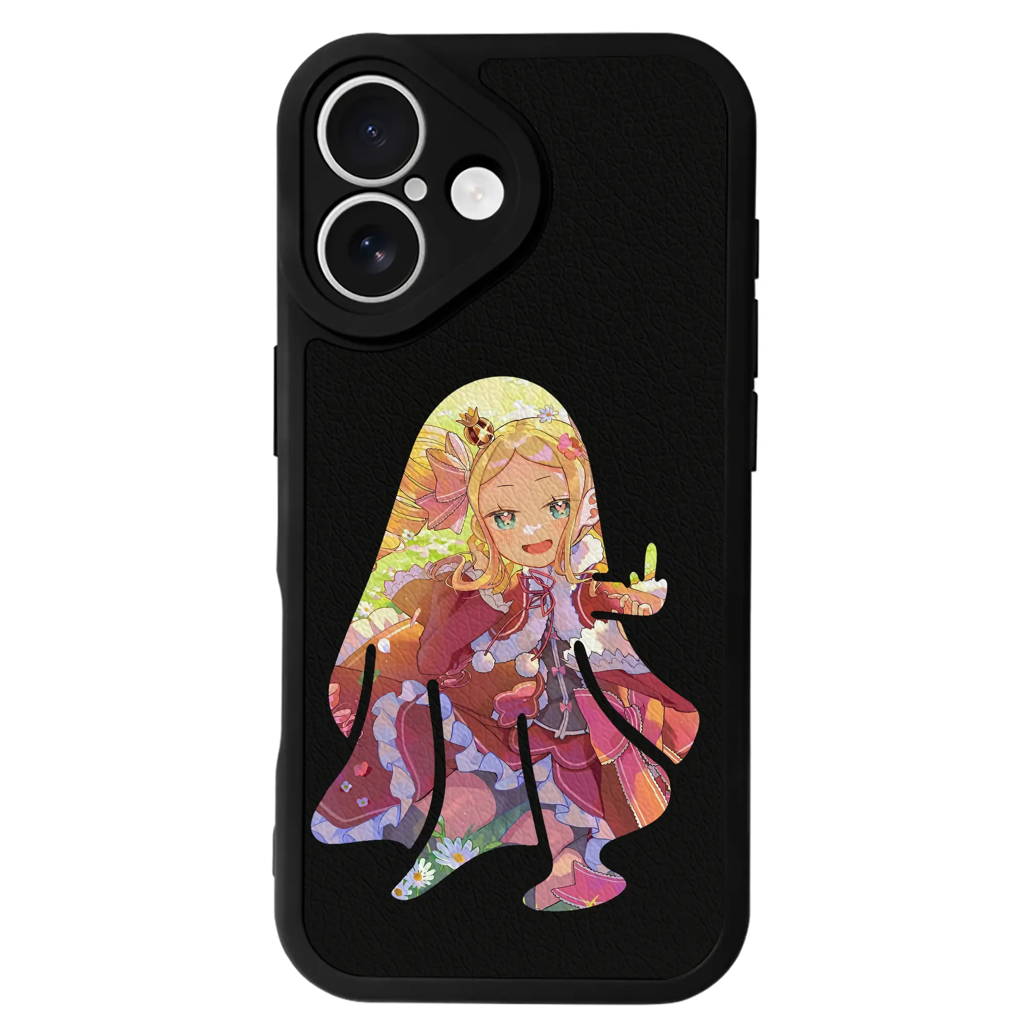 リゼロ グッズ ベアトリス - IPhone 16シリーズ対応 ・ シリコンスマホケース ・ レザー調 ・ 高精度フィット ・ 耐衝撃 ・ ワイヤレス充電対応 ・ 精密カット